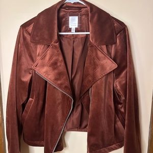 Faux Suede Moto Jacket
